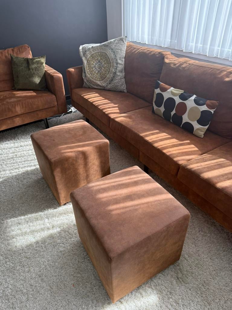 Nog 1 ,3zit zetel cognac, Huis en Inrichting, Ophalen, Zo goed als nieuw