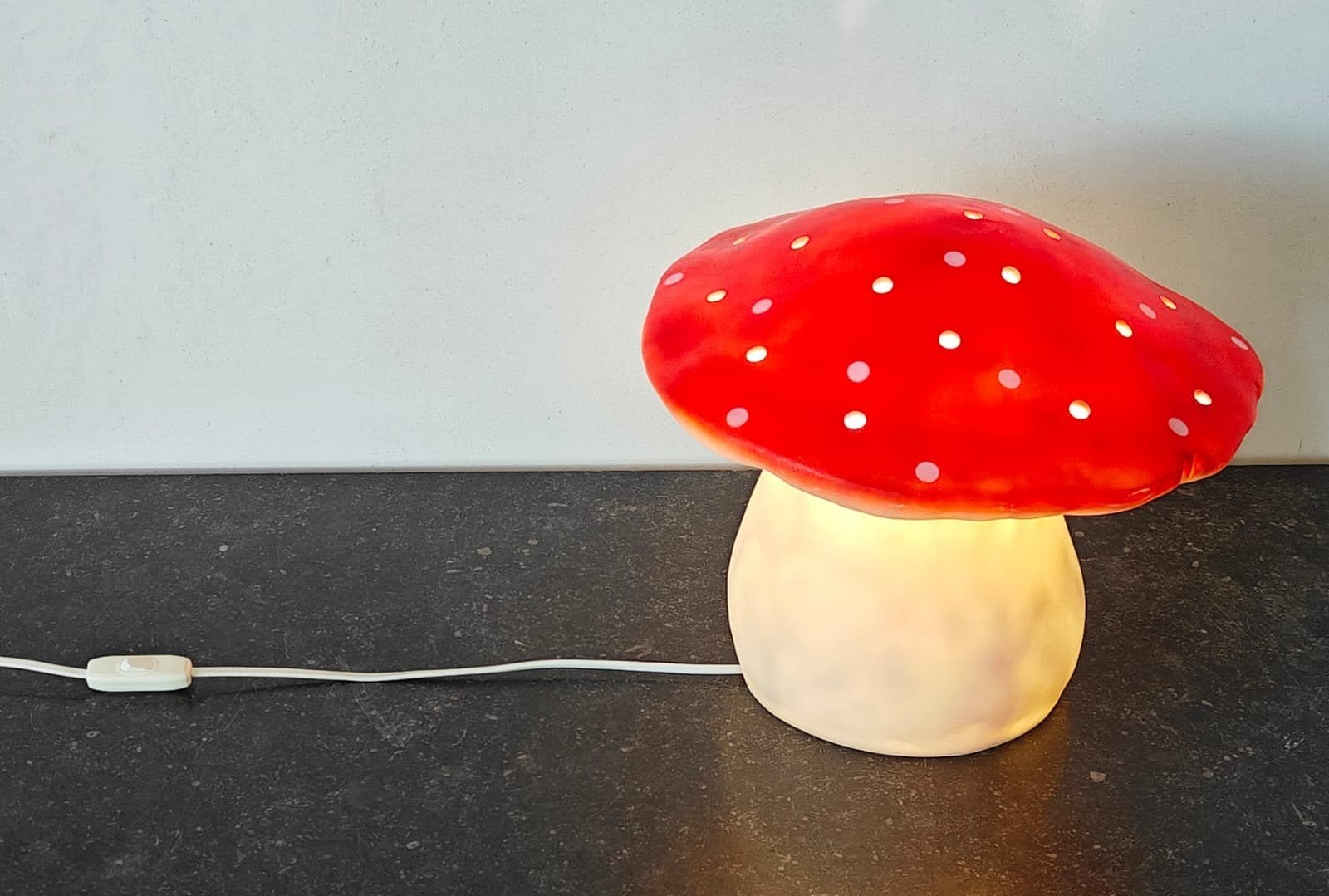 Heico paddenstoellamp - rood/groot - kinderkamer, Ophalen, Kunststof, Overige merken, Paddenstoellamp