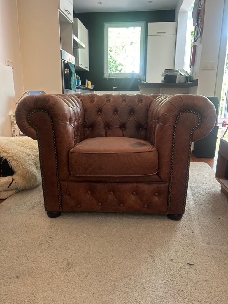 Rochester chesterfield 1 zit, Enlèvement, Utilisé, Cuir