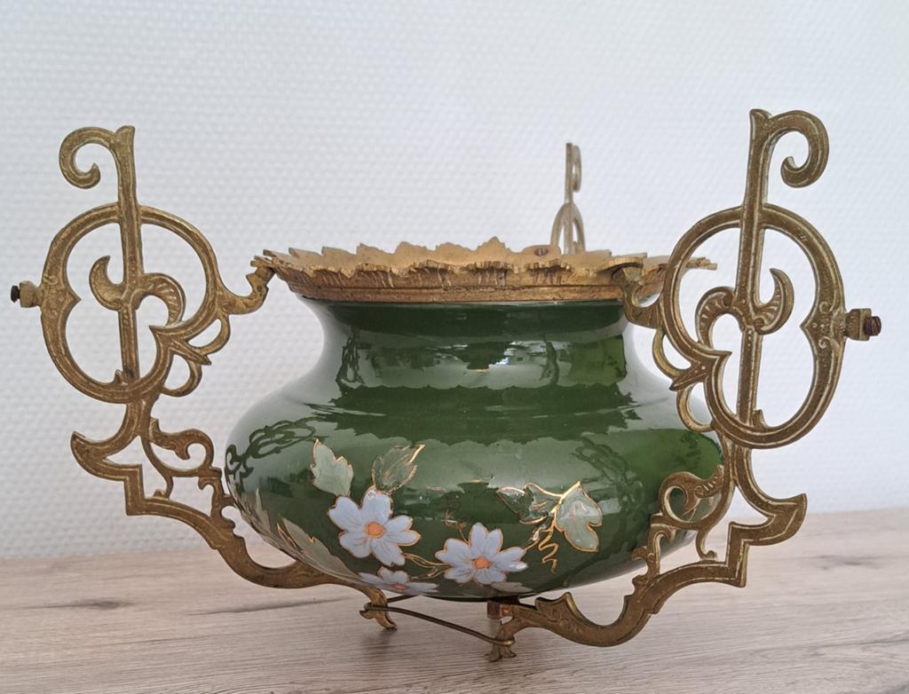 Art Nouveau jardinière vase faïence émaillée Lunéville, Antiquités & Art, Antiquités | Céramique & Poterie, Enlèvement ou Envoi