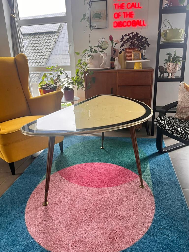 Vintage Ilse Møbel space age salontafel, Ophalen, Gebruikt, Vintage, Glas