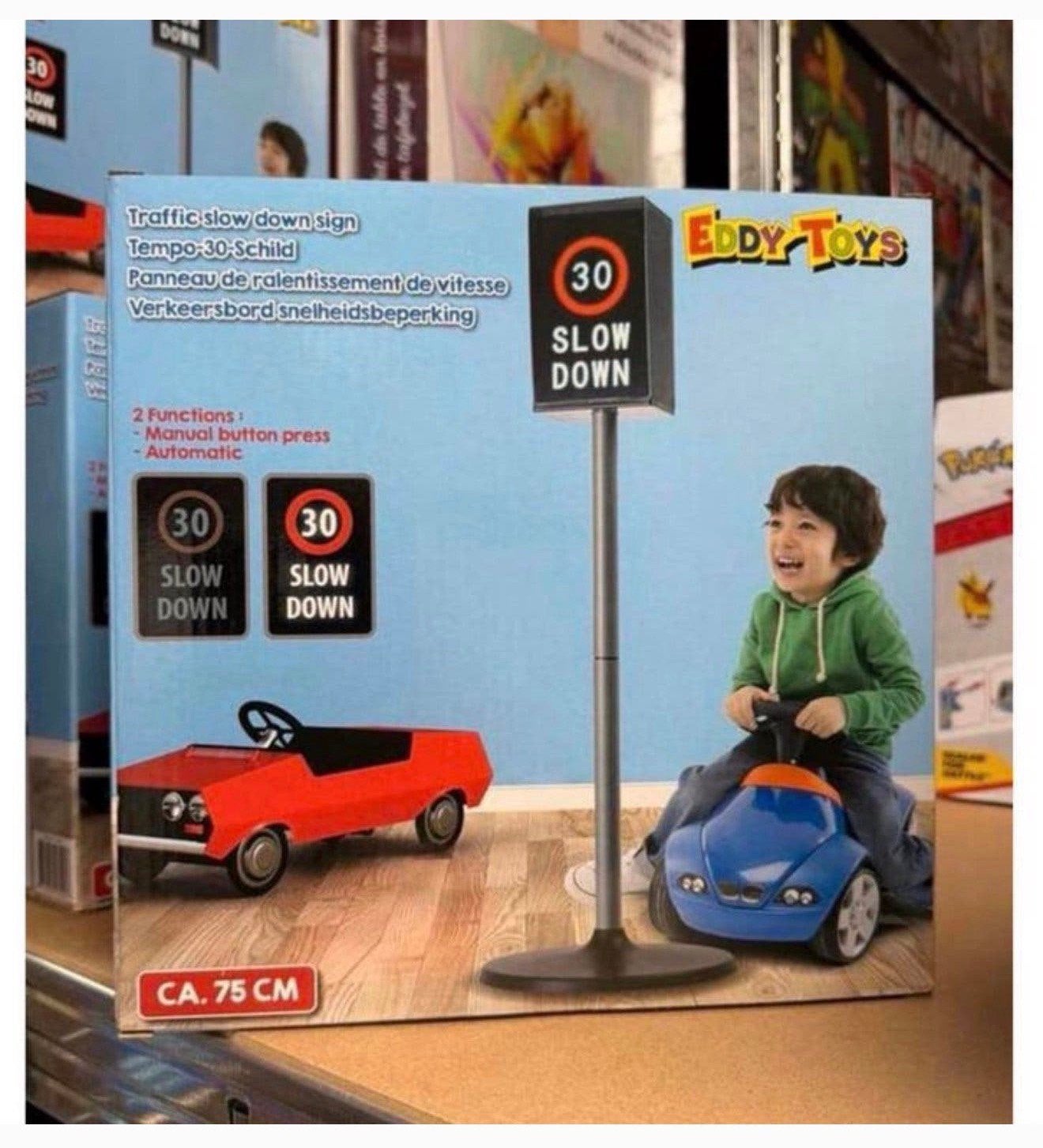 Eddy Toys Verkeersbord Leert Verkeer 75cm auto verlicht bord, Ophalen of Verzenden, Nieuw, Jongen of Meisje