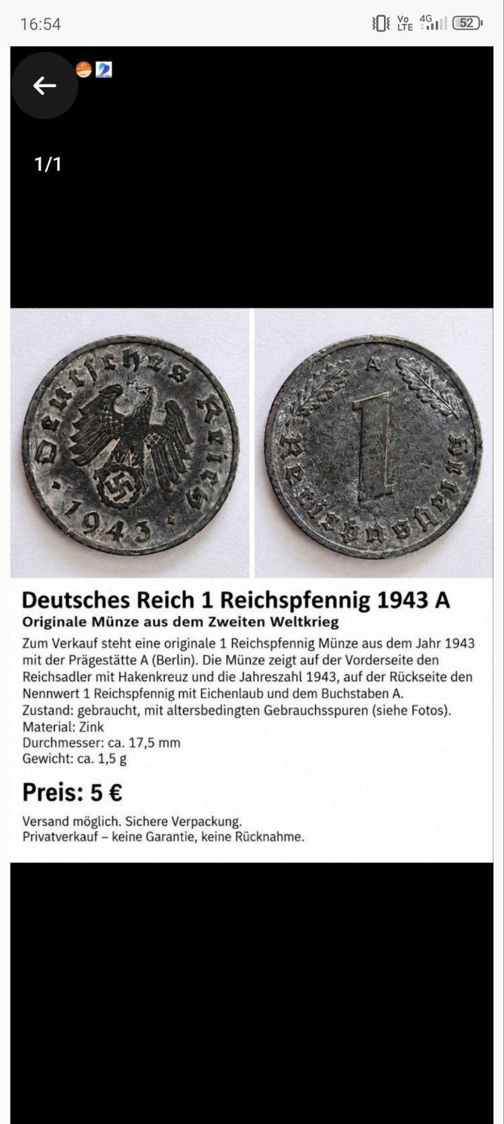 munt German rijk, Ophalen of Verzenden