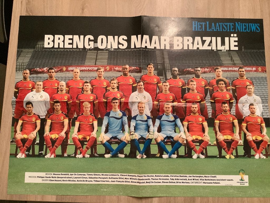 Dubbelposter Rode Duivels, Verzamelen, Ophalen of Verzenden, Zo goed als nieuw, Poster, Plaatje of Sticker