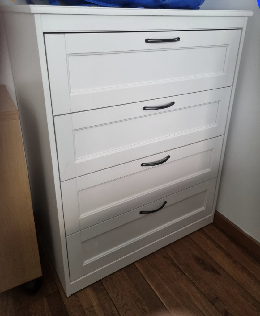 IKEA SONGESAND 4 laden, wit, 82104 cm, Ophalen, Gebruikt, 100 tot 150 cm, 50 tot 100 cm