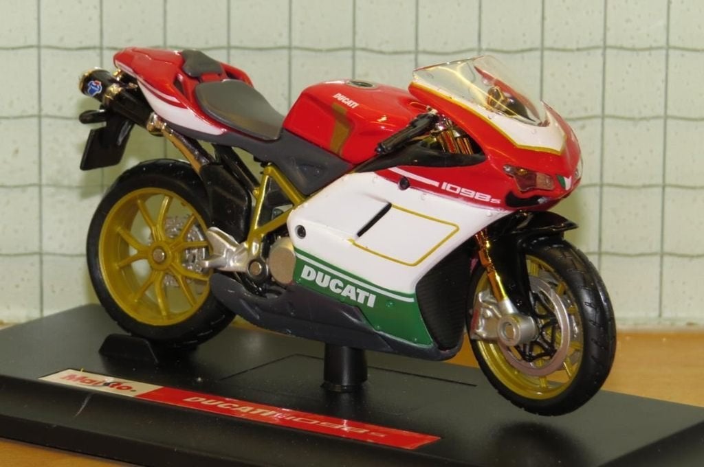 Ducati 1098 S 1:18 tri colore Maisto, Ophalen of Verzenden, Nieuw, Motor, Maisto