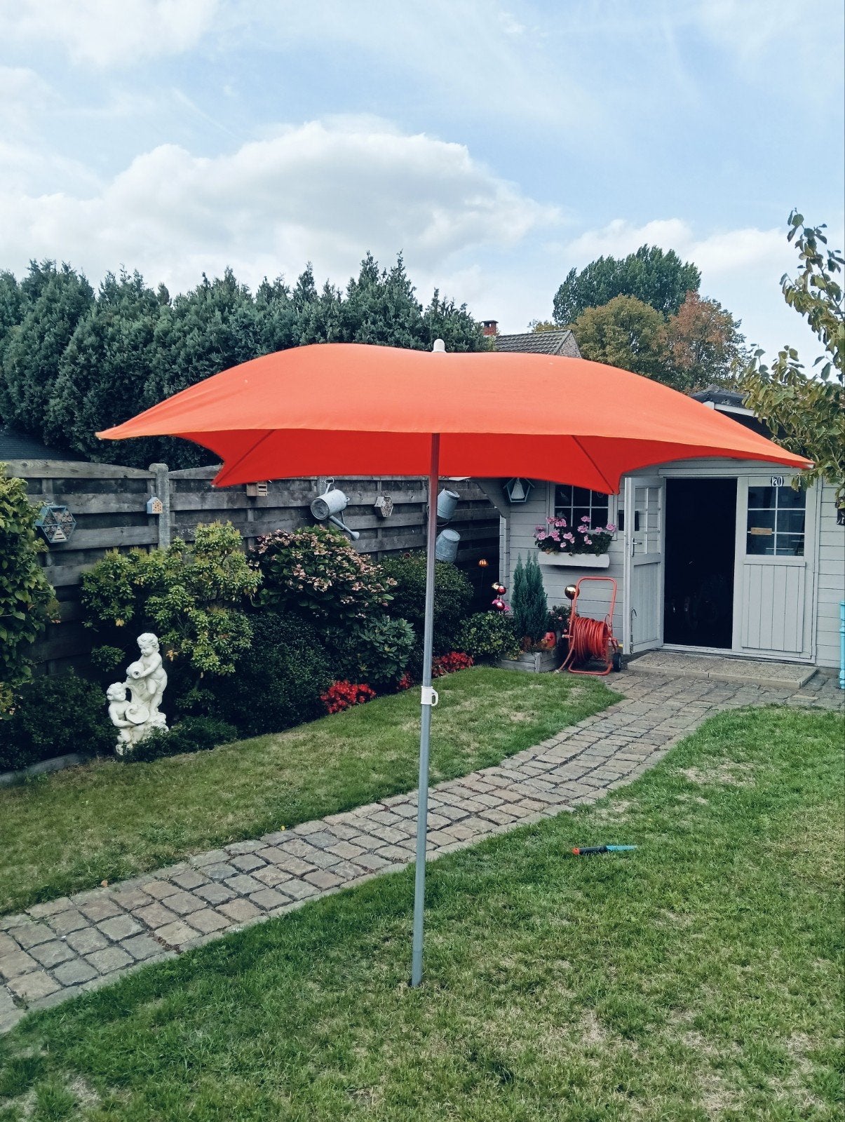 Vierkante oranje parasol, Jardin & Terrasse, Parasols, Enlèvement