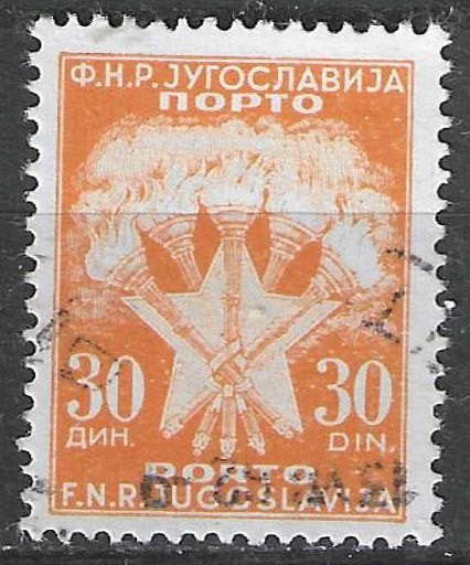 Yougoslavie 1953 - Yvert 119TX - Timbre fiscal - 30 d. (ST), Envoi, Affranchi