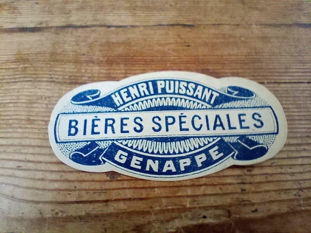 Brasserie bière étiquette dépositaire Puissant Genappe, Enlèvement ou Envoi, Comme neuf, Panneau, Plaque ou Plaquette publicitaire