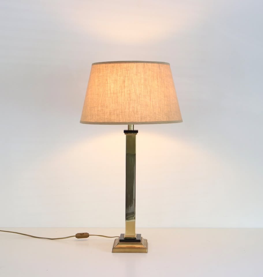 Vintage Hollywood Regency Tafellamp / Seventies Messing Lamp, Enlèvement