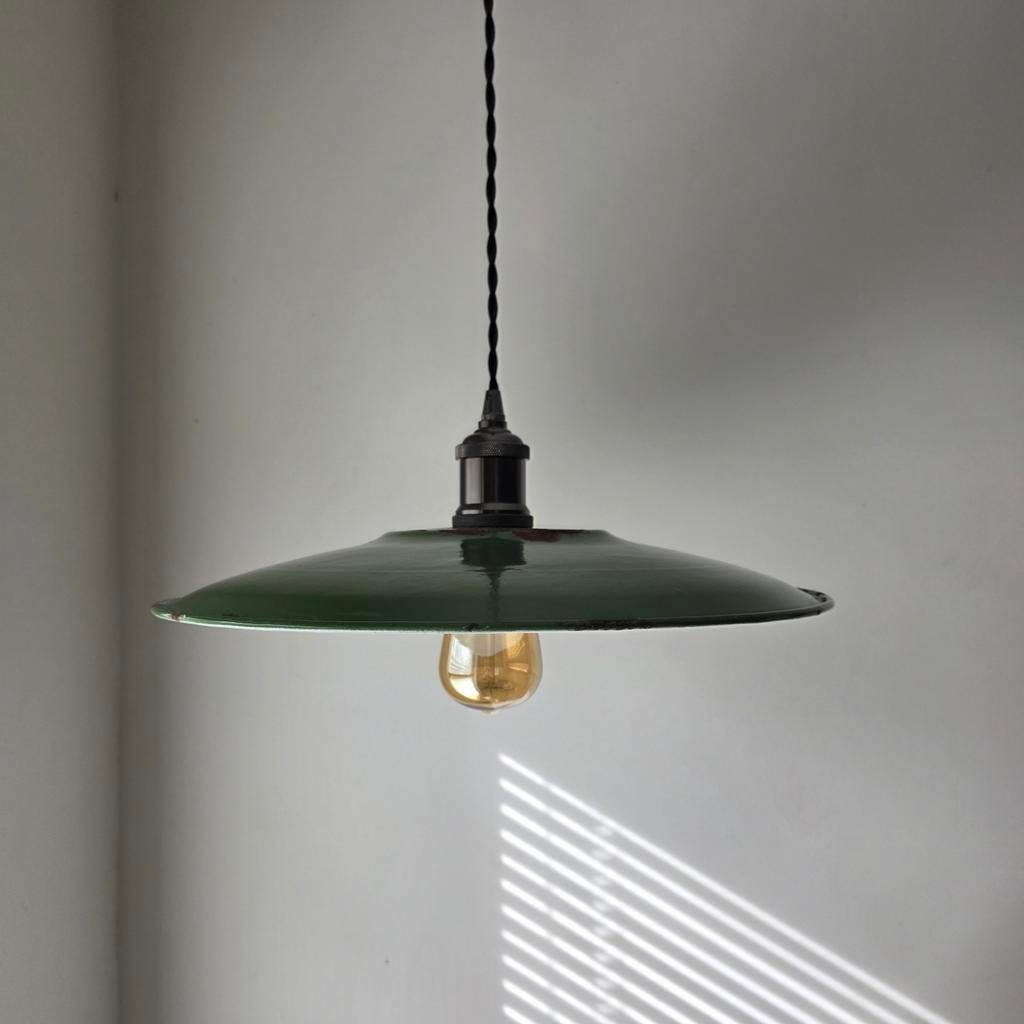 XL vintage industriële geëmailleerde hanglampen Prijs/stuk., Antiek en Kunst, Antiek | Verlichting, Ophalen of Verzenden