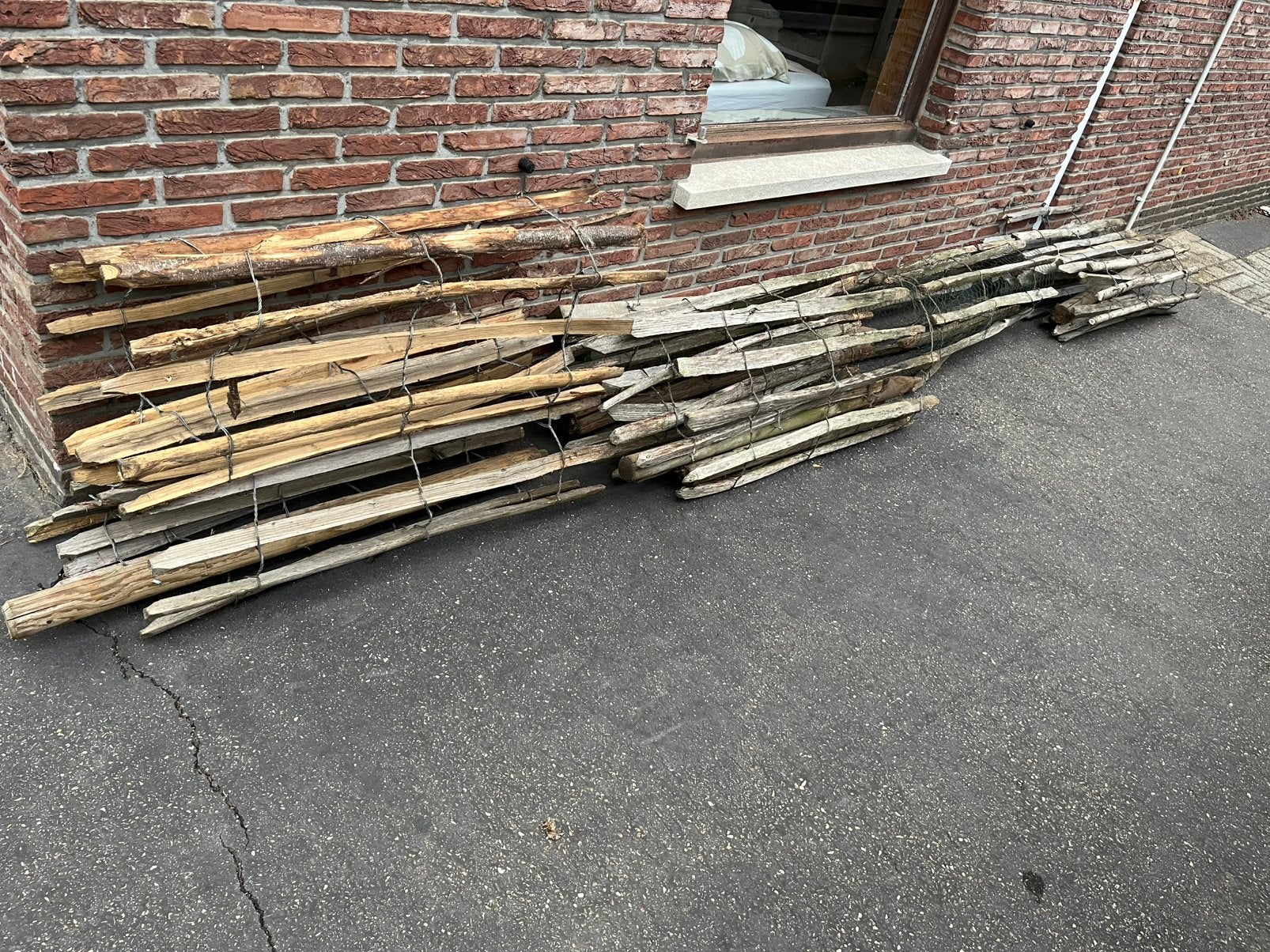 Kastanjehek (gebruikt) + zelfgemaakt poortje, Ophalen, Gebruikt