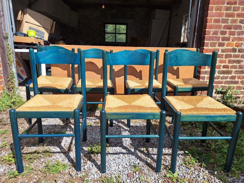 Chaises en paille (lot de 7), Maison & Meubles, Autres couleurs, Enlèvement, Bois, Cinq, Six Chaises ou plus