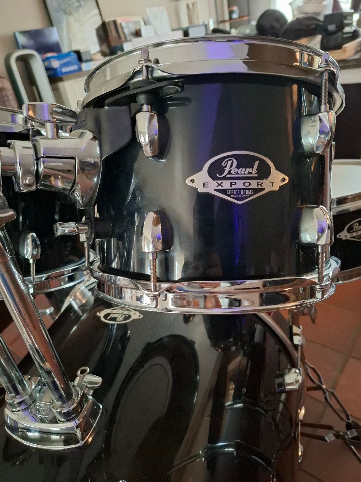 Kit de batterie complet Pearl Export + nouvelles têtes en ZG, Enlèvement, Comme neuf, Batterie ou Percussions