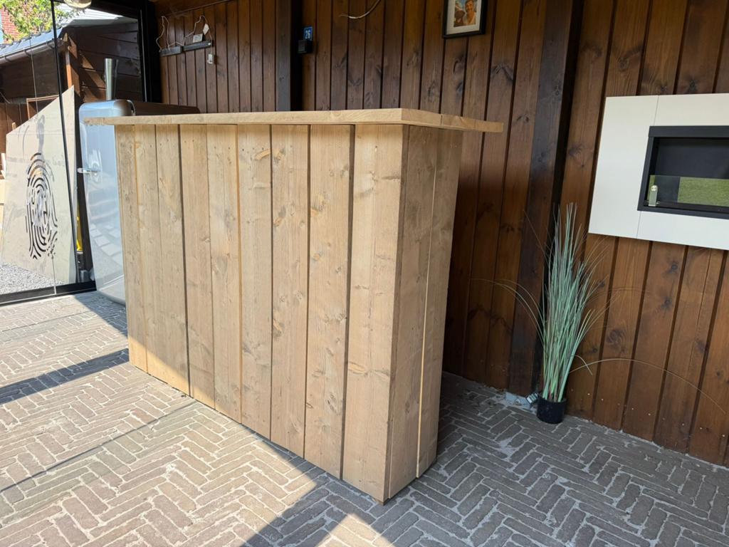 Steigerhout bar nieuw gekocht maar te groot! 188x128x59, Ophalen, Nieuw