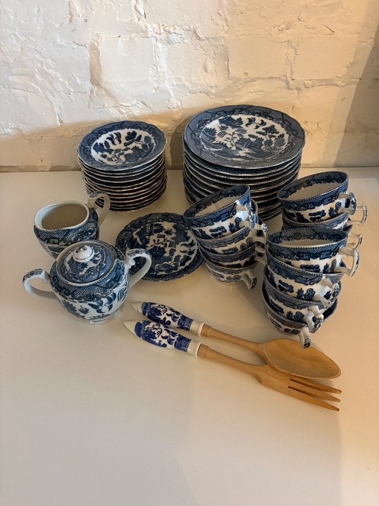 Vintage servies ‘blue willow’, Ophalen, Gebruikt, Overige merken, Vintage