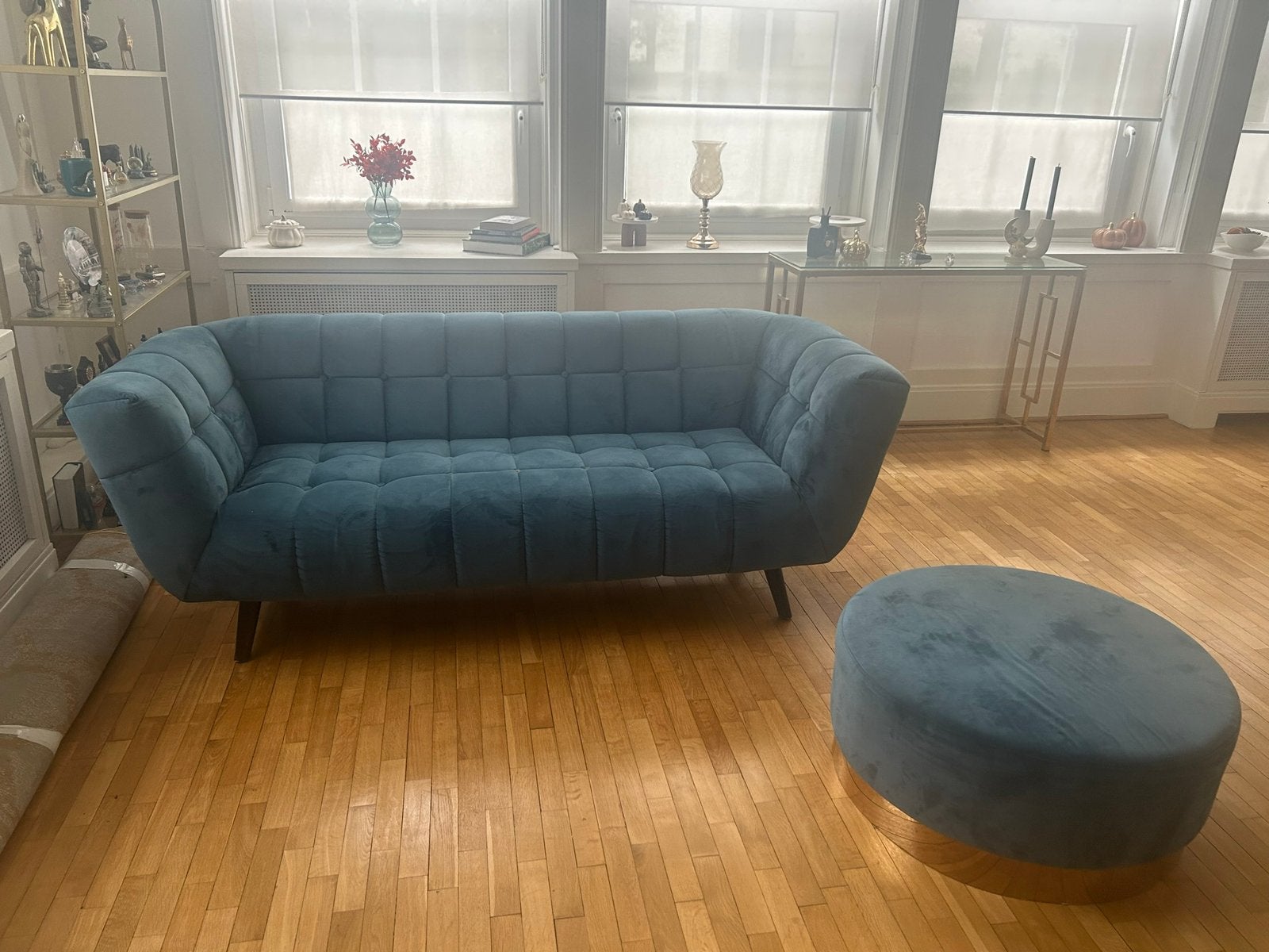 Canapé et pouf, Maison & Meubles, Enlèvement, Comme neuf