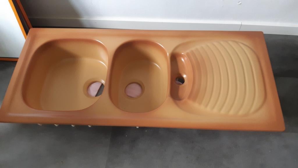 Vintage Villeroy & Boch gootsteen/dubbele spoelbak, Huis en Inrichting, Keuken | Keukenelementen, Ophalen