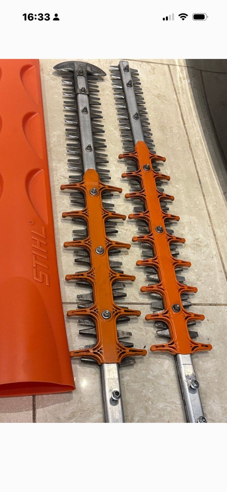 STIHL  dubbelvoudige geslepen messen  60cm, Ophalen of Verzenden, Gebruikt, Handmatig