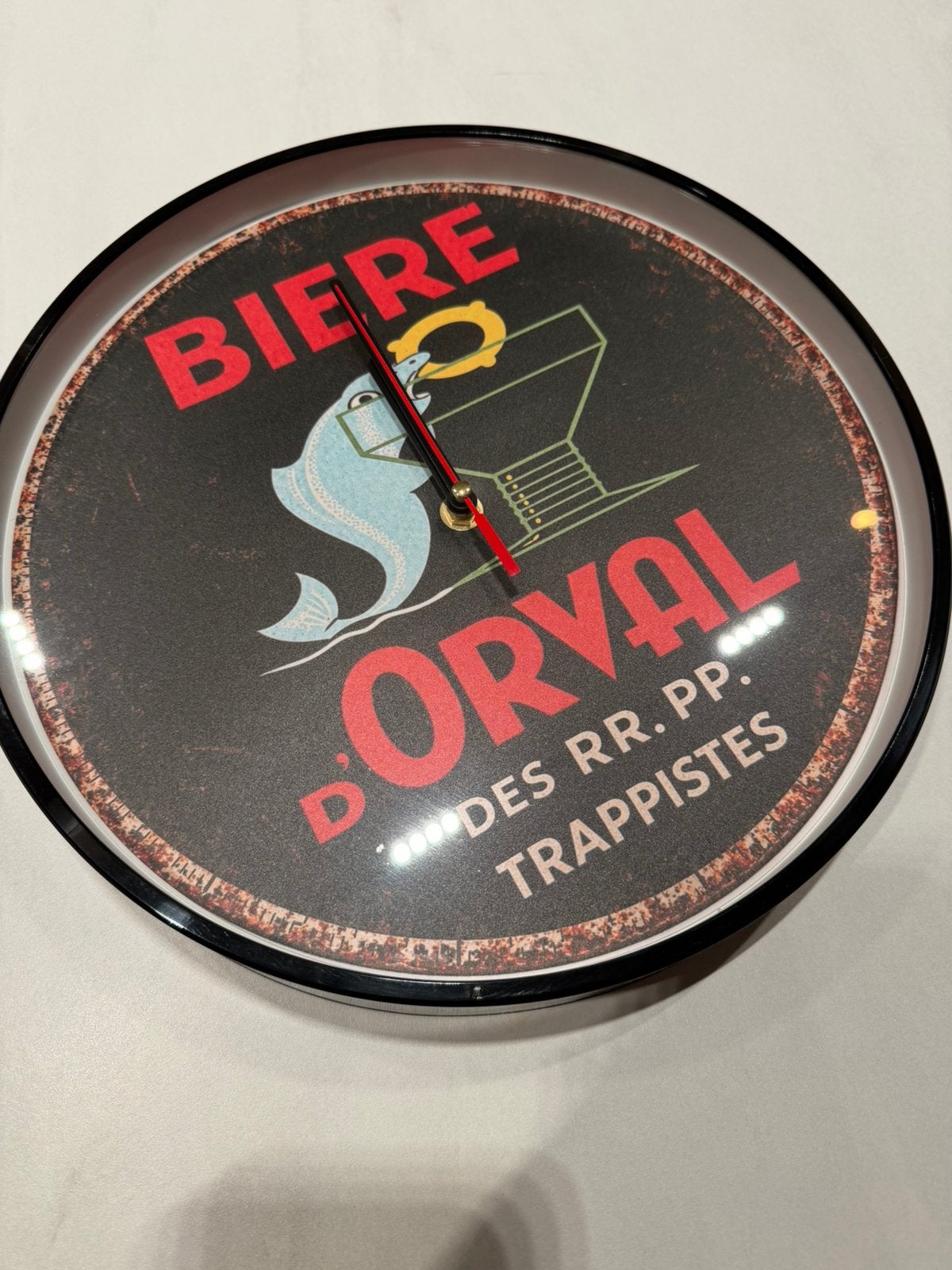 Grande horloge murale Orval trappiste Mancave vintage 30 cm, Collections, Enlèvement ou Envoi, Neuf, Autres types, Autres marques