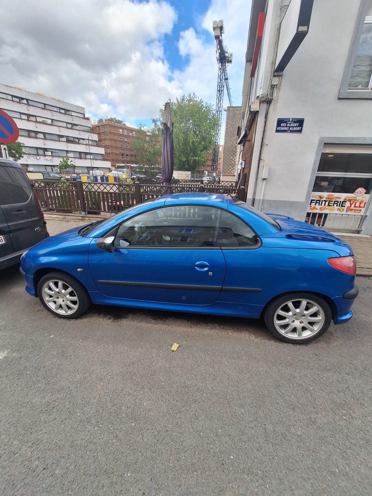 Peugeot 206cc cabriolet blauw, Auto's, Peugeot, USB, 4 zetels, Stof, Zwart