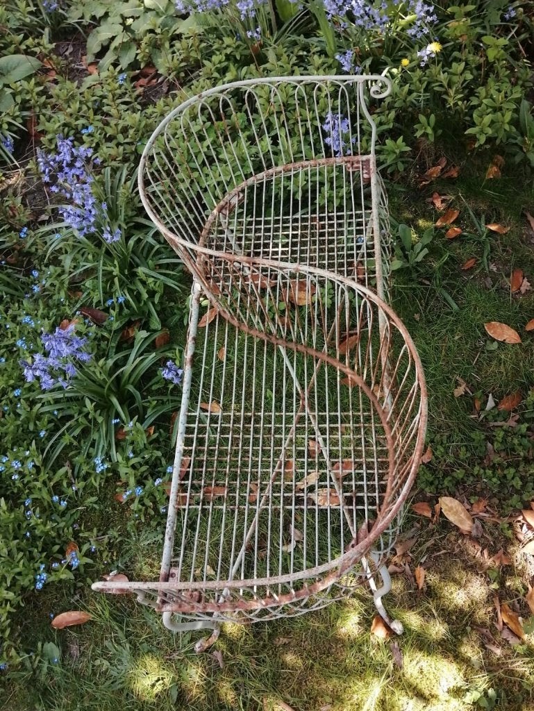 antieke tuinbank  loveseat, Ophalen, Metaal