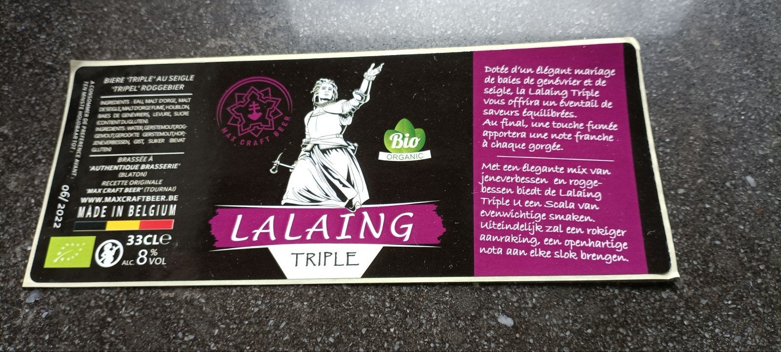 bieretiket la Laing br Authentique Blaton, Verzamelen, Ophalen of Verzenden
