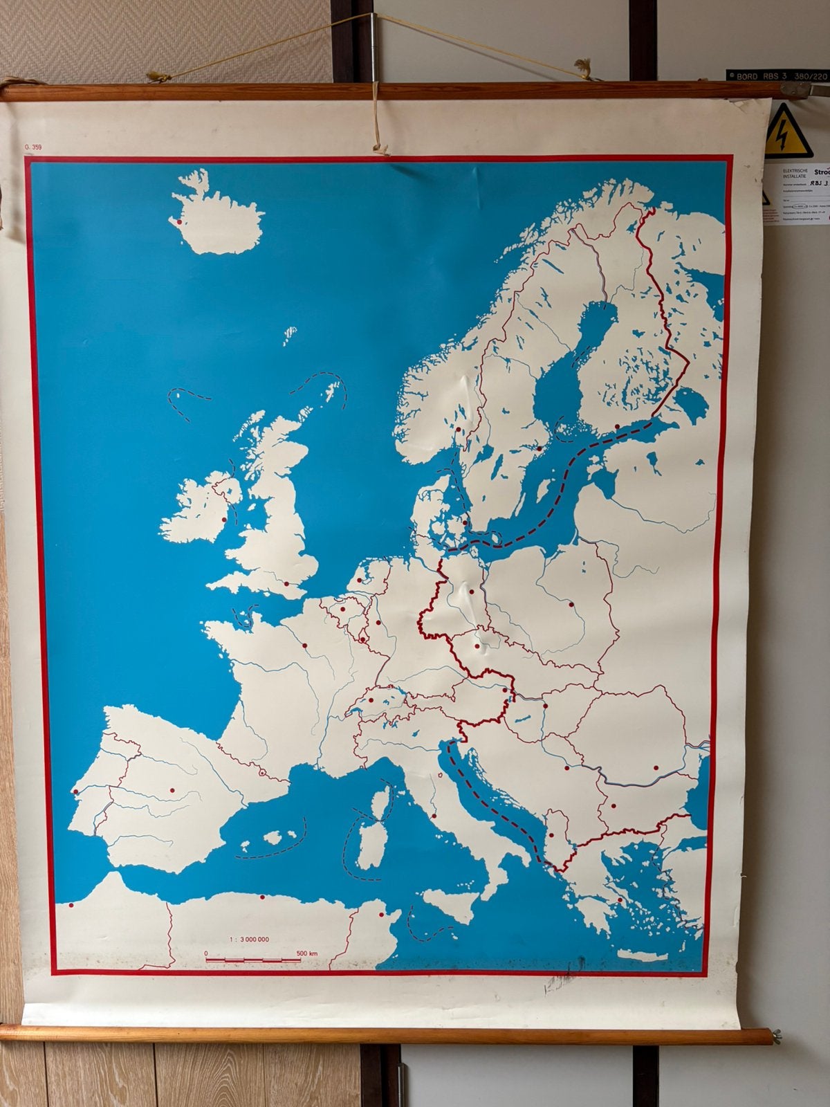 Schoolwandkaart Europa, Antiek en Kunst, Antiek | Schoolplaten, Ophalen, Aardrijkskunde