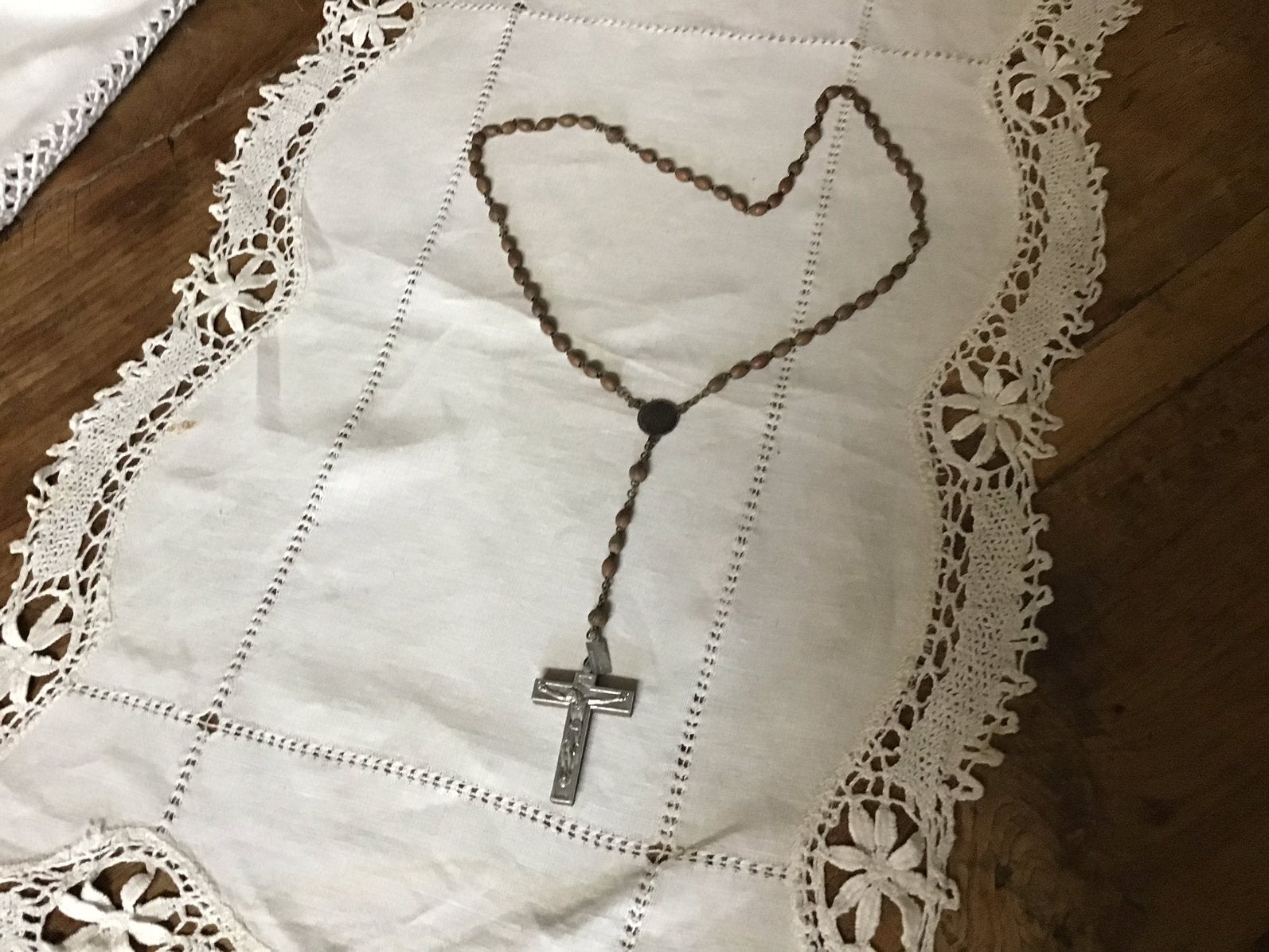 Oude houten rozenkrans paternoster gebedsketting, Ophalen of Verzenden