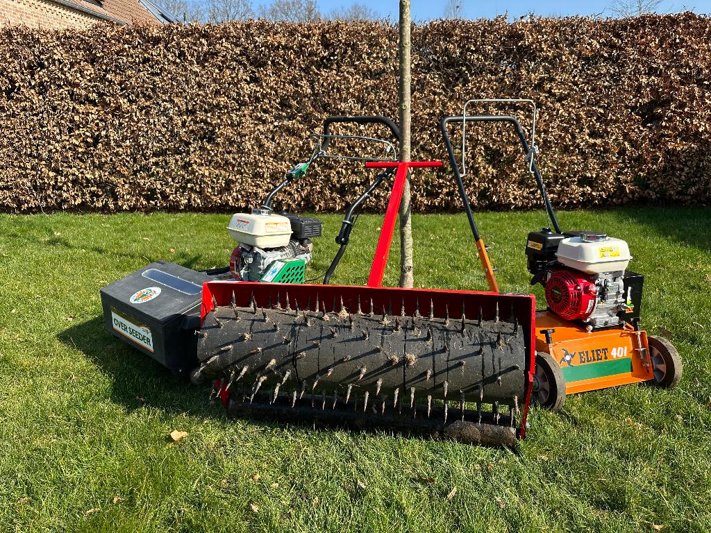 verhuur verticuteerder, prikrol, doorzaaier, Ophalen, Zo goed als nieuw, Benzine