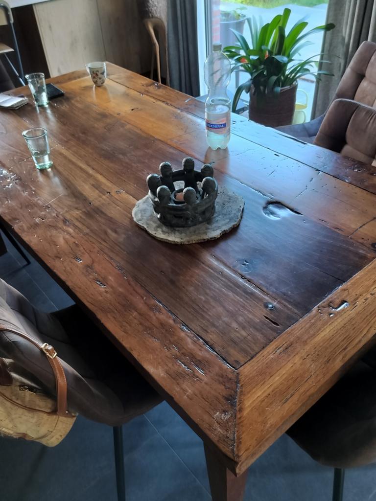 Mooie tafel in Indonesië hout met karakter 213 cmx100 cm, Enlèvement
