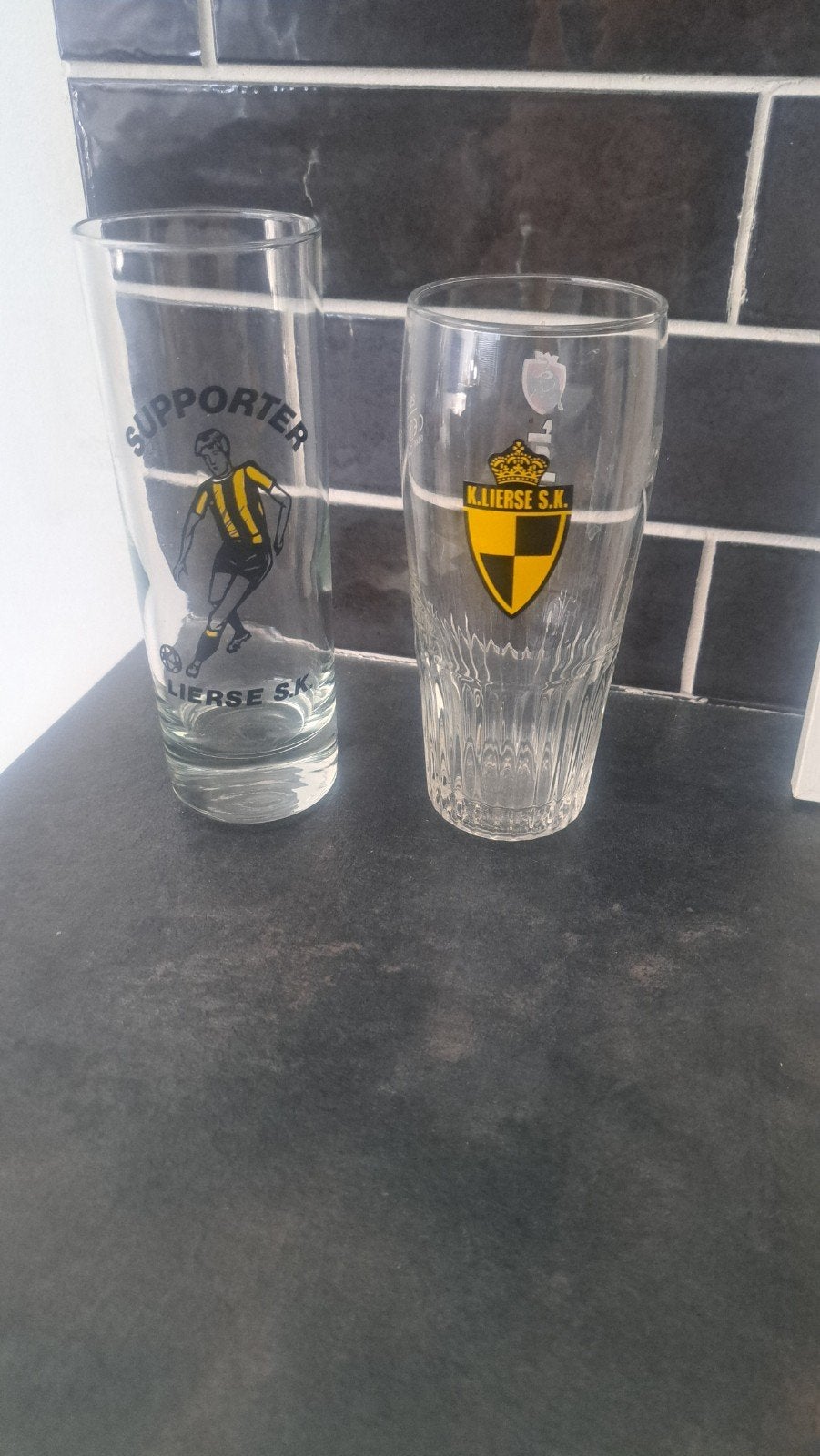 lierse sk glazen, Verzamelen, Ophalen of Verzenden