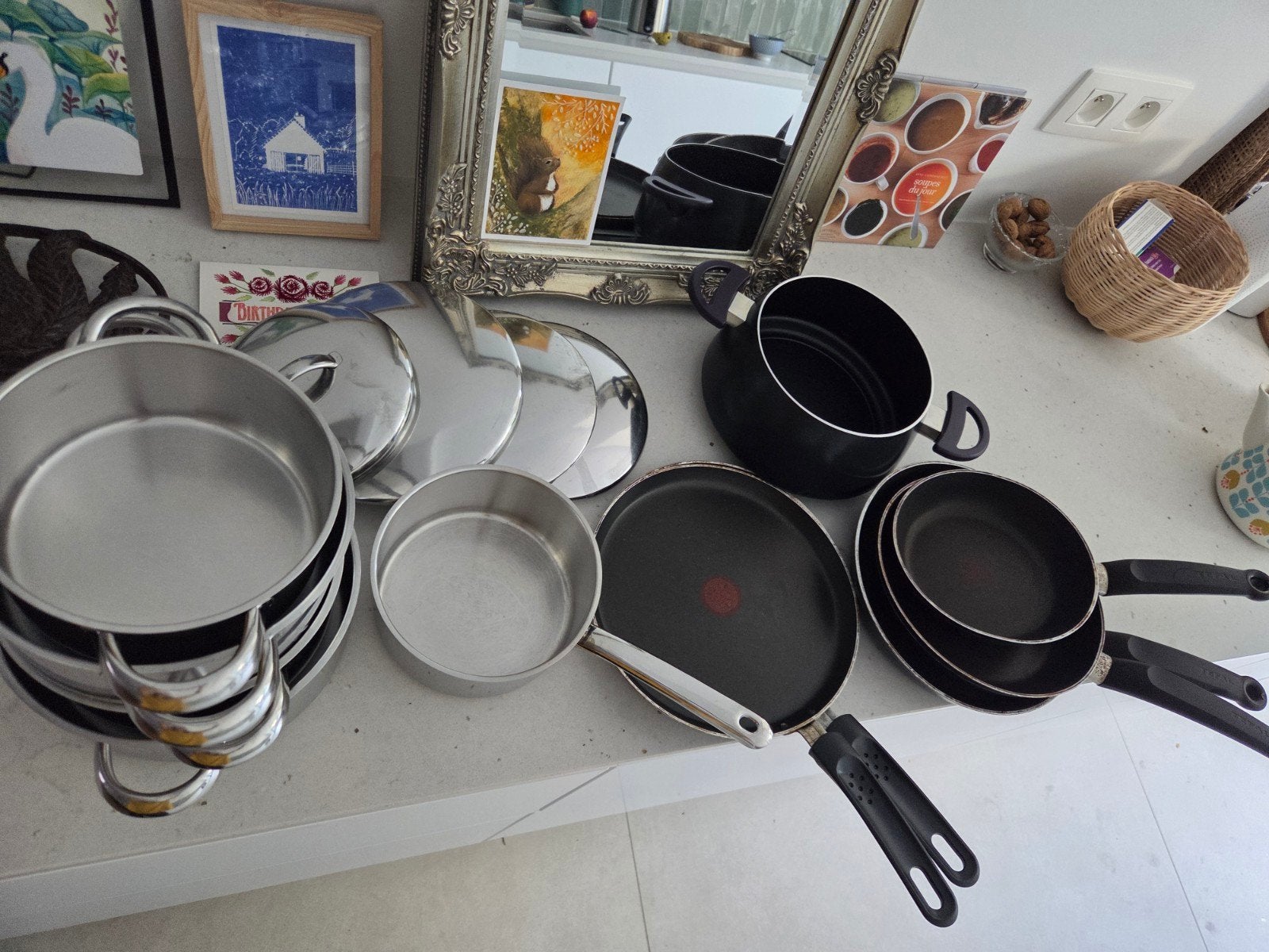 lot casseroles poêles gaz, Enlèvement, Utilisé, Ensemble de casseroles