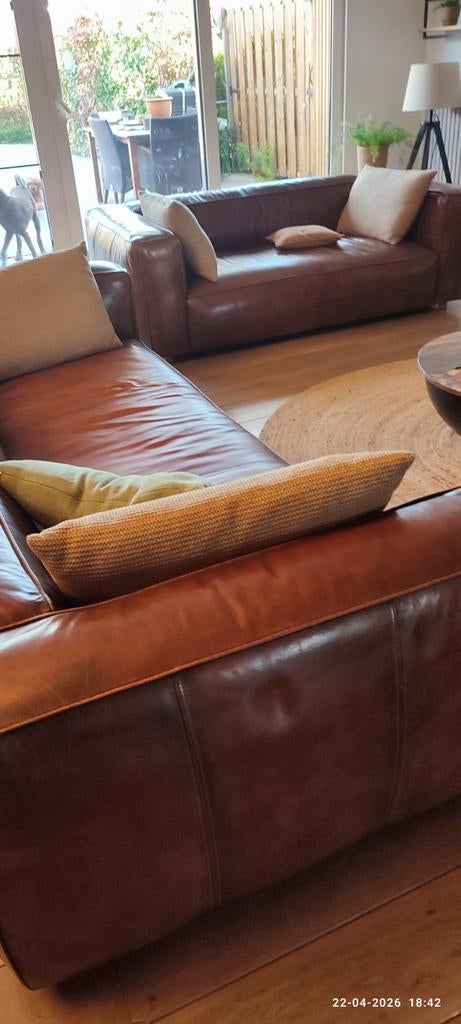 Kare design cubetto vintage leren zetel, Huis en Inrichting, Ophalen, Leer