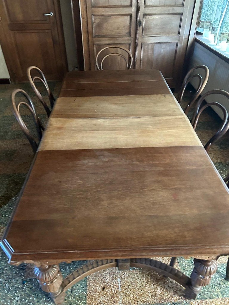 Table de salle à manger country en chêne avec rallonges, 100 à 150 cm, Enlèvement, Utilisé, Chêne