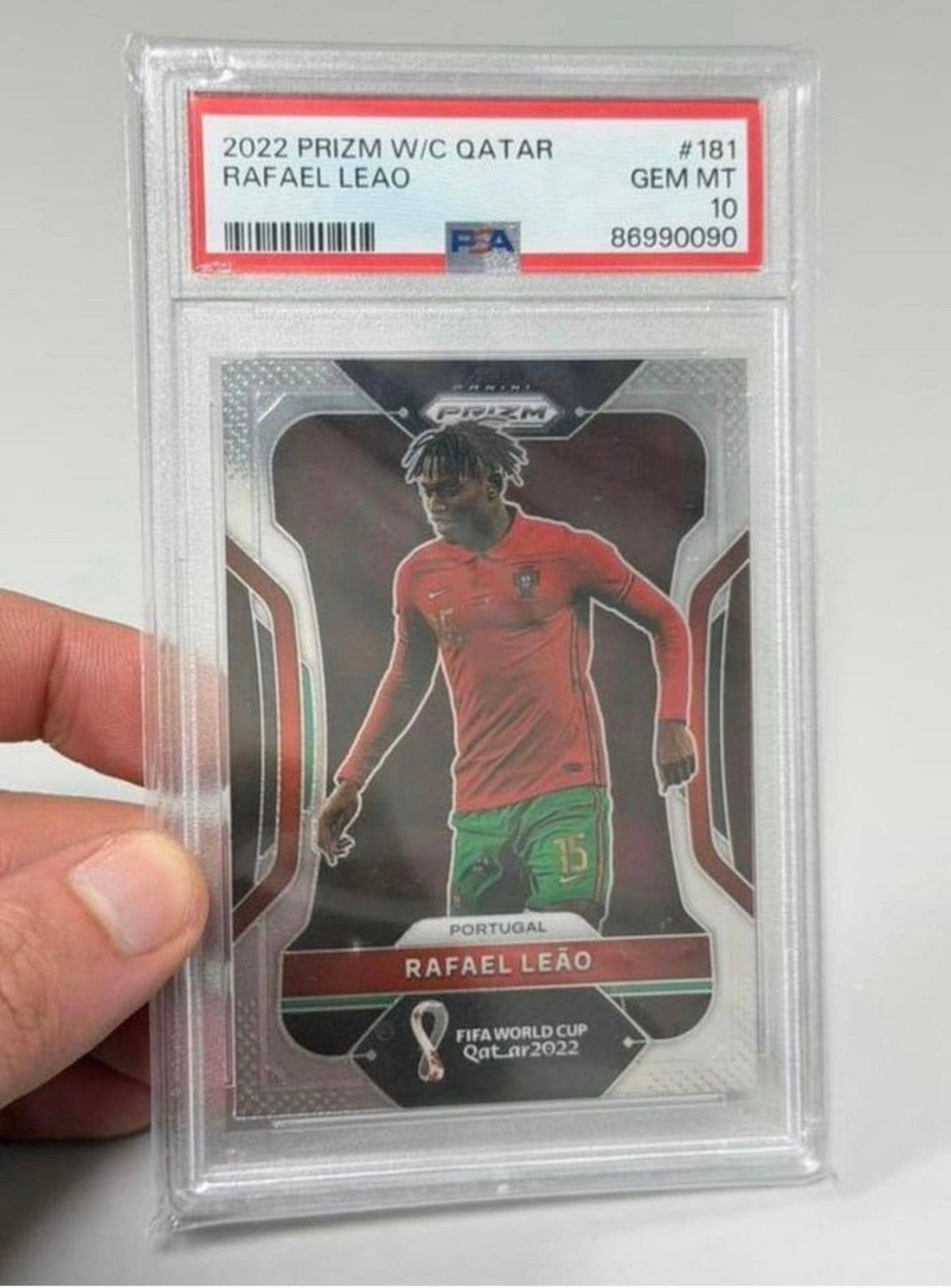 PSA 10 Rafael Leão — Panini Prizm Qatar World Cup 2022 #181, Collections, Enlèvement ou Envoi, Neuf, Cartes de joueur