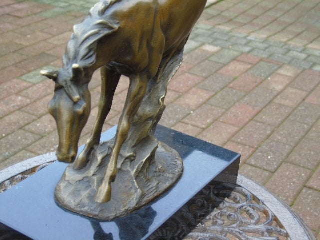 bronzen paard (de sprong), gesigneerd, PJ. LEADS., Antiek en Kunst, Ophalen of Verzenden, Brons