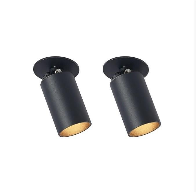 Arcchio inbouwspot Davin, zwart, set van 2, Maison & Meubles, Lampes | Spots, Neuf, Spot encastrable ou Spot mural, Métal ou Aluminium