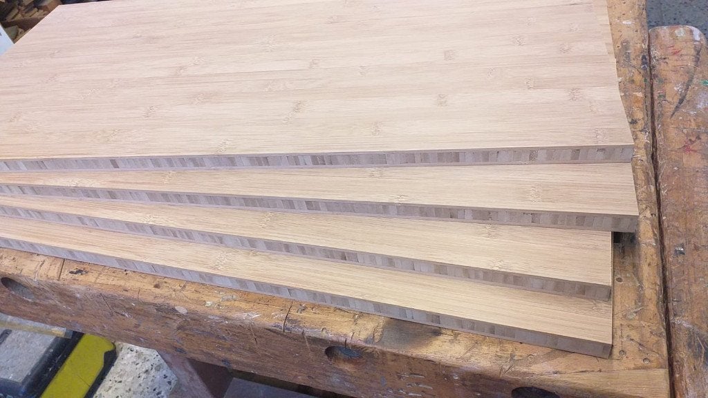 Bamboe restanten 2  en 4 cm nieuwe panelen naturel karamel., Doe-het-zelf en Bouw, Ophalen