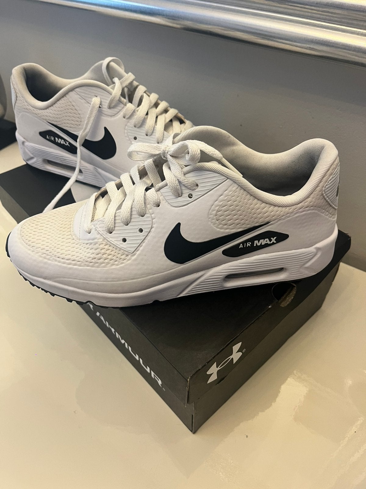 Chaussures de golf Nike Air Max 90g blanches pour homme,  43, Enlèvement ou Envoi, Comme neuf, Chaussures, Nike