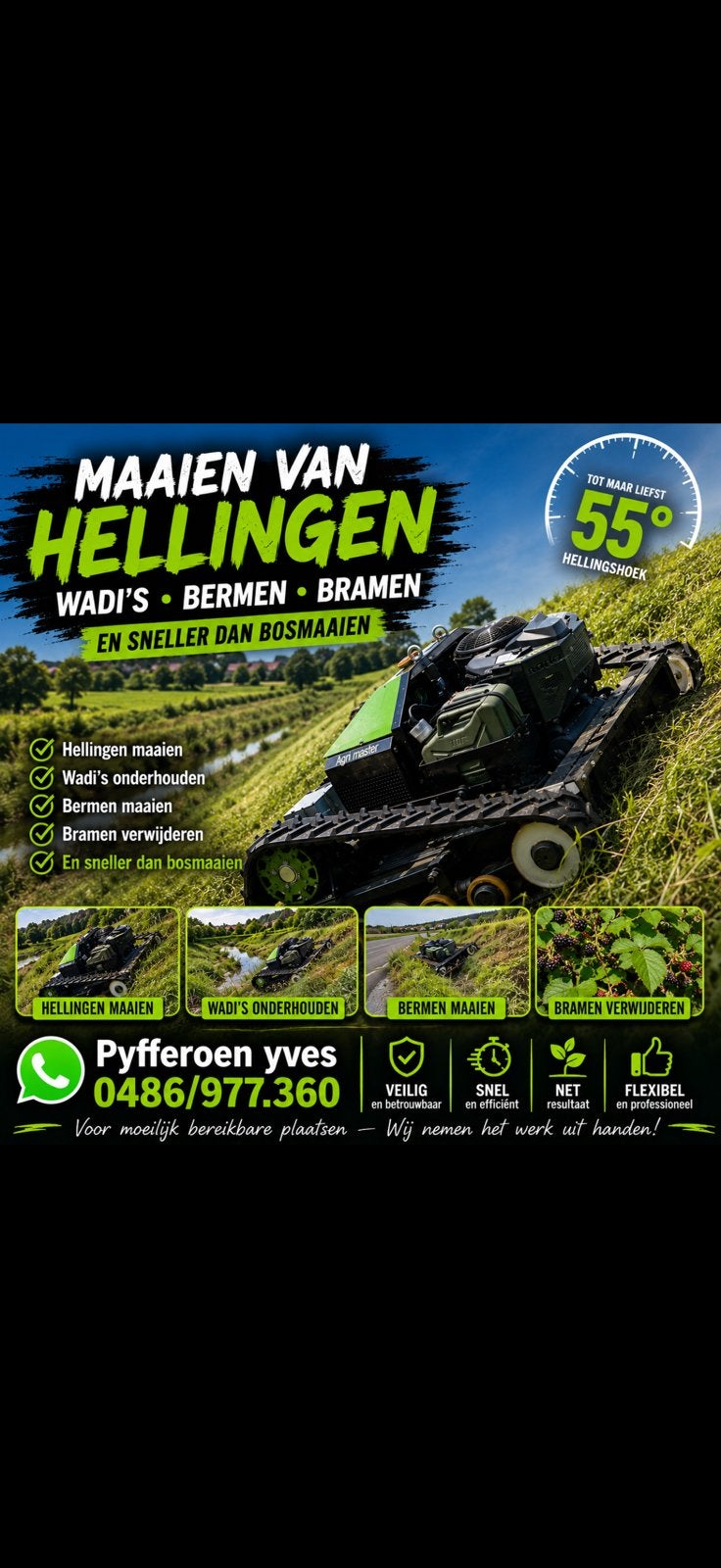 Helling maaien wadi’s bermen en talud maaien, Ophalen of Verzenden, Zo goed als nieuw