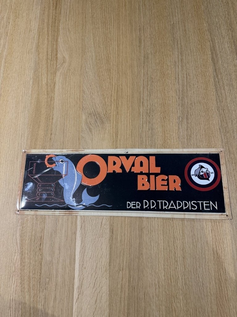 Orval Bier reclamebord - Der P.P. Trappisten, Verzamelen, Ophalen, Gebruikt