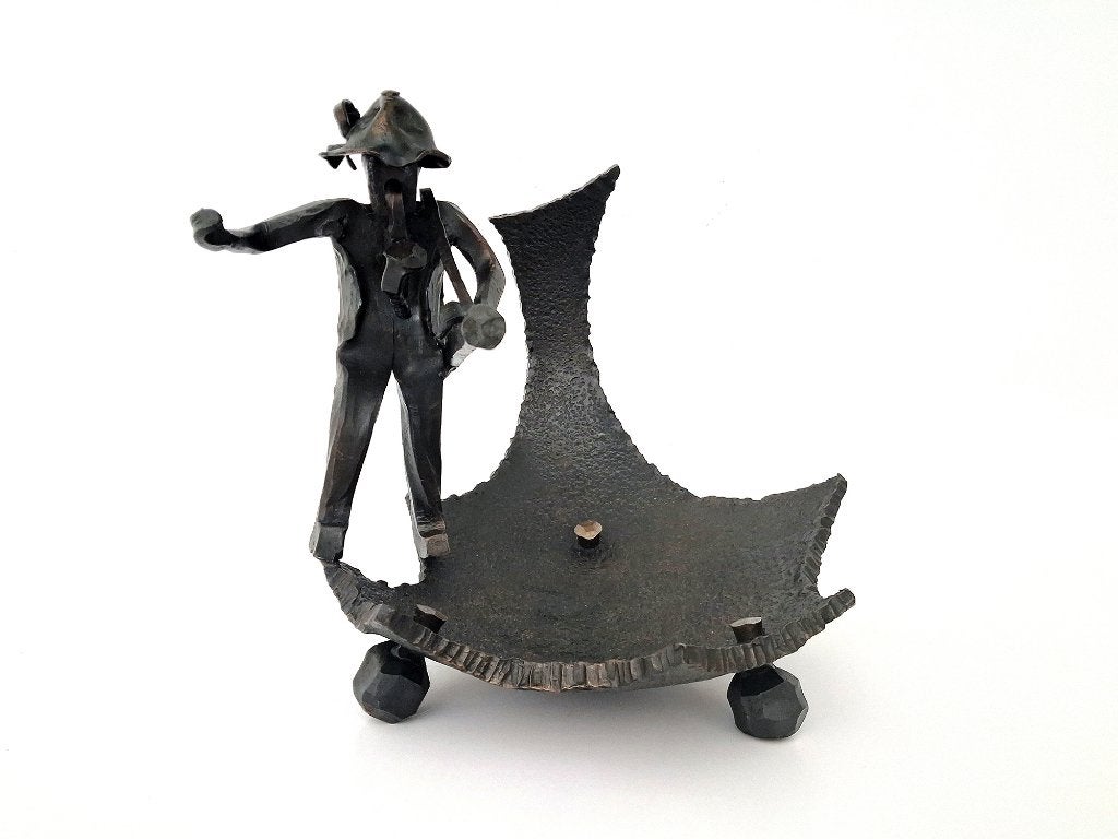 beeld gietijzeren schaal, Brutalistisch, Ophalen of Verzenden, 20 - 50 cm, Beeld