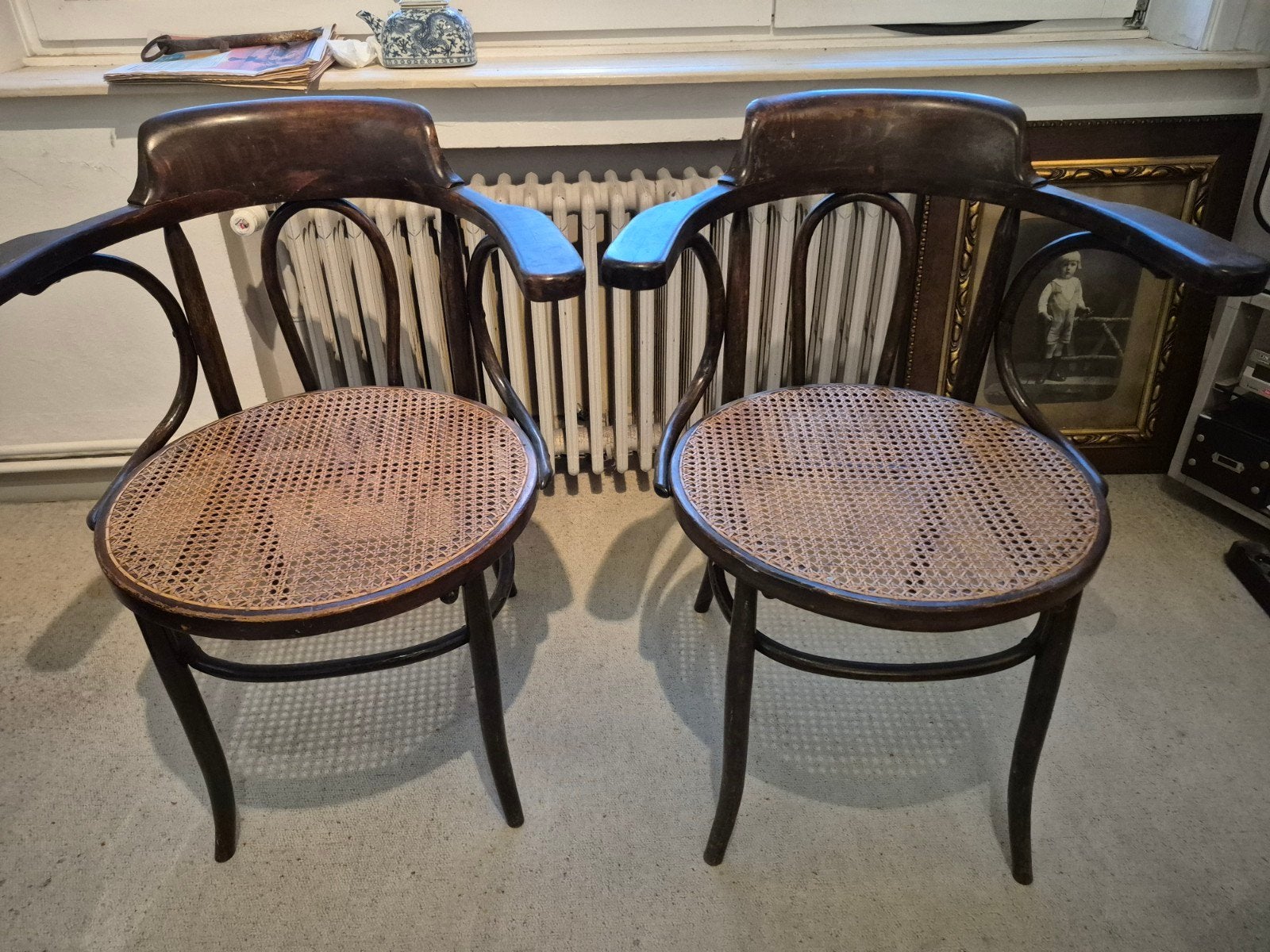fauteuil de bureau en bois courbé et canapé Thonet, Enlèvement, Bois