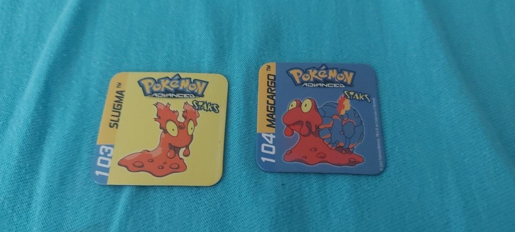 magneten speelgoed pokemon panini staks Slugma Magcargo, Verzamelen, Ophalen of Verzenden, Nieuw
