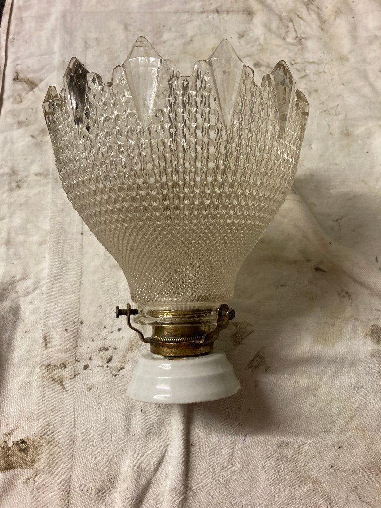 Plafonnier ancien en verre, Vintage, 15 cm, Verre, Enlèvement