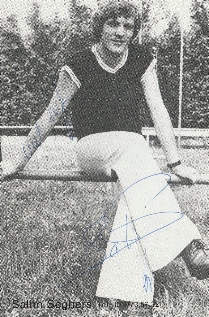 Salim Seghers - foto met handtekening - 1977, Collections, Enlèvement ou Envoi, Comme neuf, Photo ou Carte, Signé