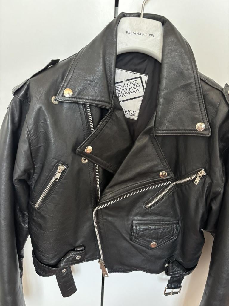 Blouson de moto en cuir noir pour femme, Seconde main, Enlèvement ou Envoi, Femmes, Manteau | cuir