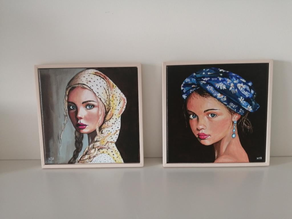 portret schilderijtjes, Huis en Inrichting, Ophalen