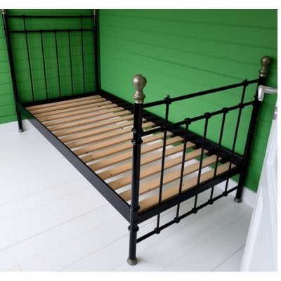 Spijlenbed 1persoons, Maison & Meubles, Chambre à coucher | Lits, 90 cm, Enlèvement, Noir, Une personne
